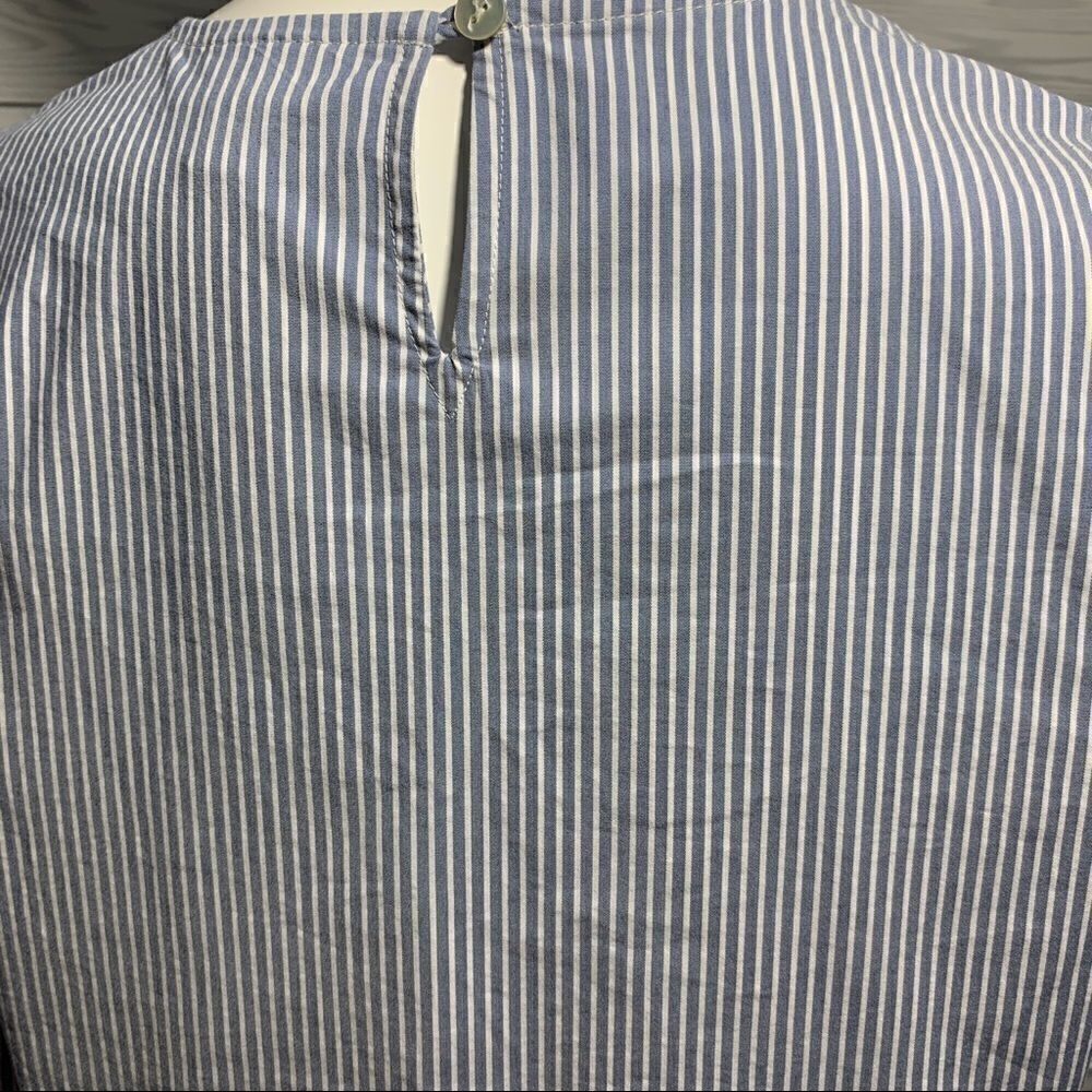 J. Jill Blue & White Striped Tie Front Shirt - S - Picture 10 of 13